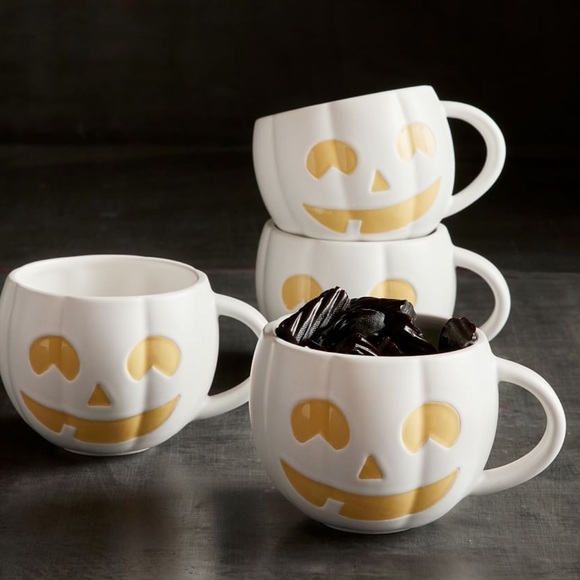 Pottery Barn Jack-O’-Lantern Mug Handpainted Stoneware Pumpkin NEW - Picture 3 of 10